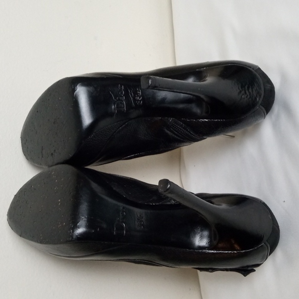 Dior (Authentic) Black Suede & Leather Ankle Bootie Heel Sz 36.5 - Picture 4 of 16